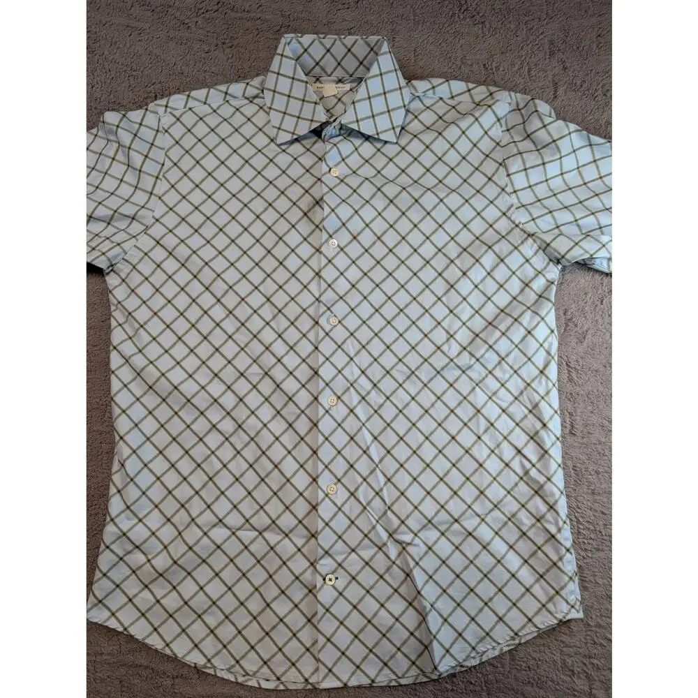 Men's Banana Republic Button-up Shirt, Blue/Brown - Size L